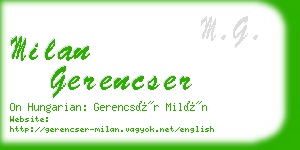 milan gerencser business card